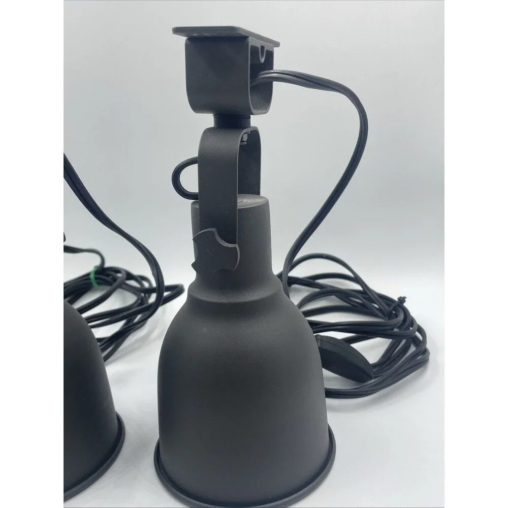 SET of 2 - Ikea HEKTAR Wall Spotlight Lamp W Bulbs, Metal, Dark Gray - Pre Owned